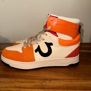 True Religion Men's Mateo Sneakers - Orange Red Beige  US 10.5 / EU 44 RRP$130